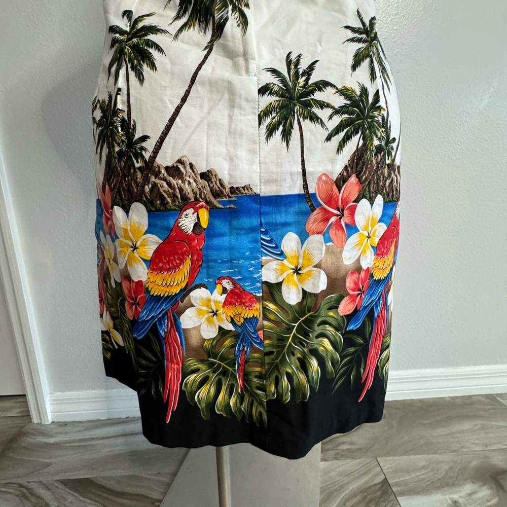 Tropical Print White Midi Dress - Picture 4 of 5